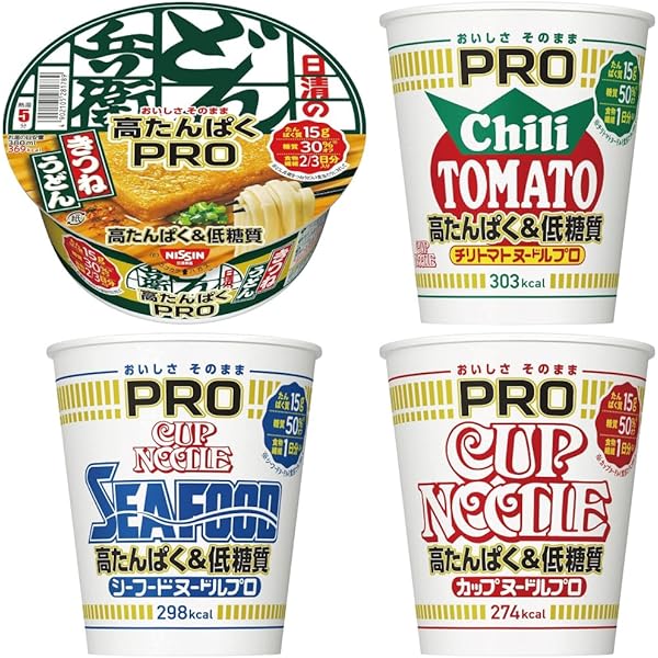 Amazon.co.jp: カップヌードルPRO 3種12食 詰め合わせセット